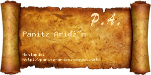 Panitz Arián névjegykártya